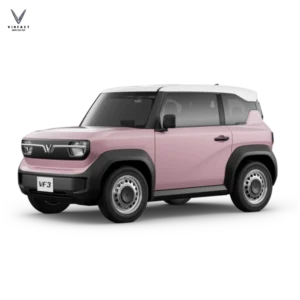 vinfast vf3 màu hồng nóc trắng